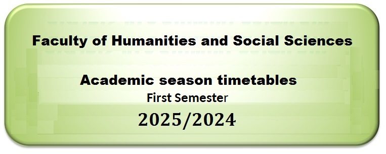 Academic season timetables 2024/2025